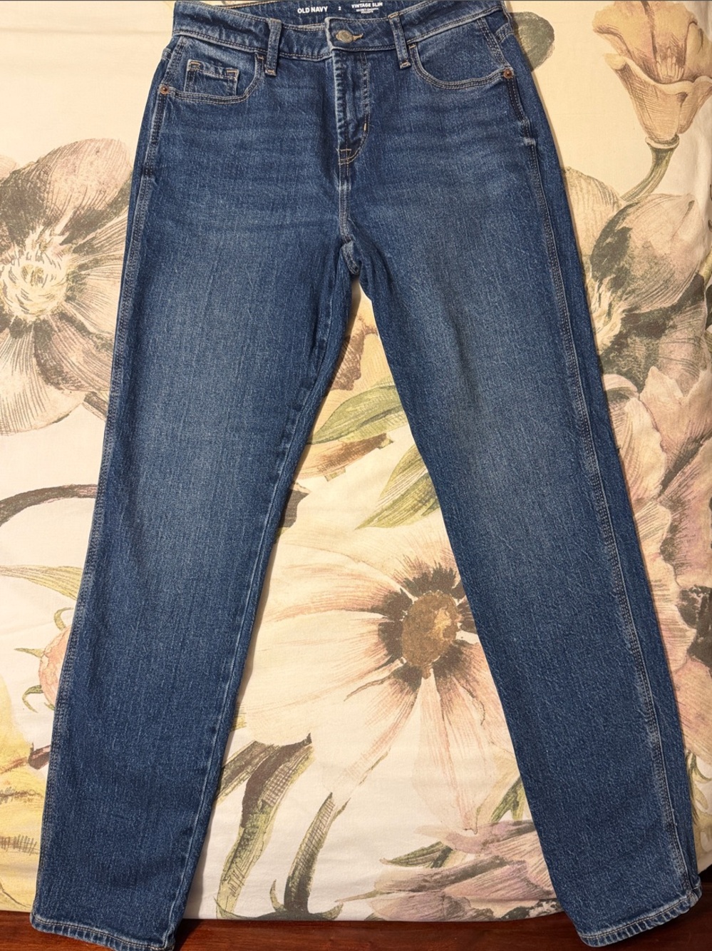 Old Navy Women's Medium Blue high-rise Vintage Slim secret smooth pockets